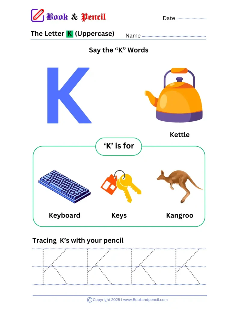 Learning the letter J worksheet for preschoolers with tracing, phonics, and letter recognition activities