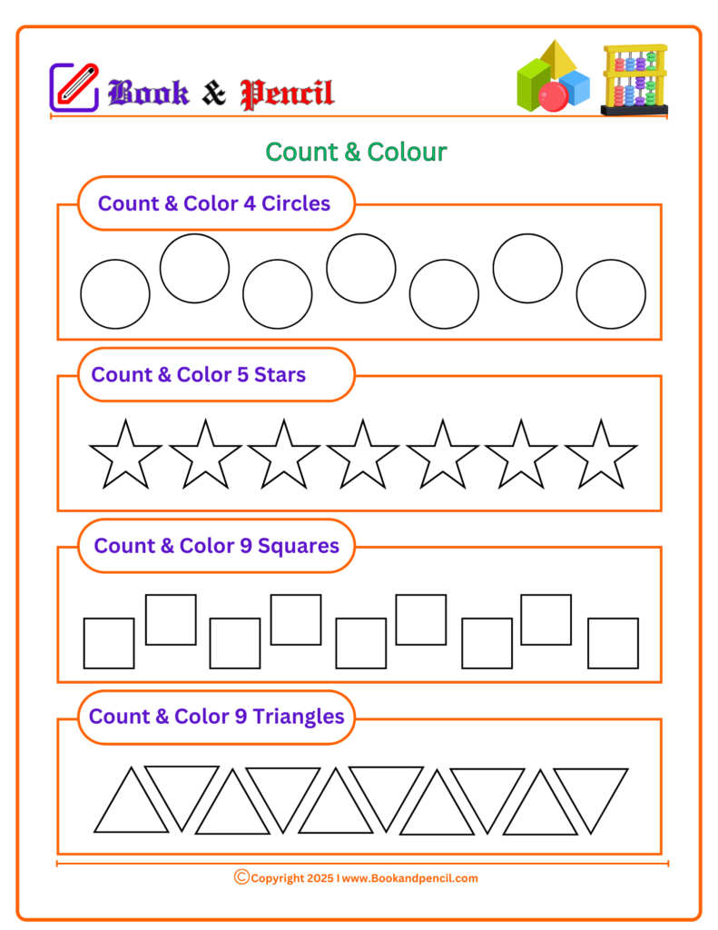 Count and Color the Shapes