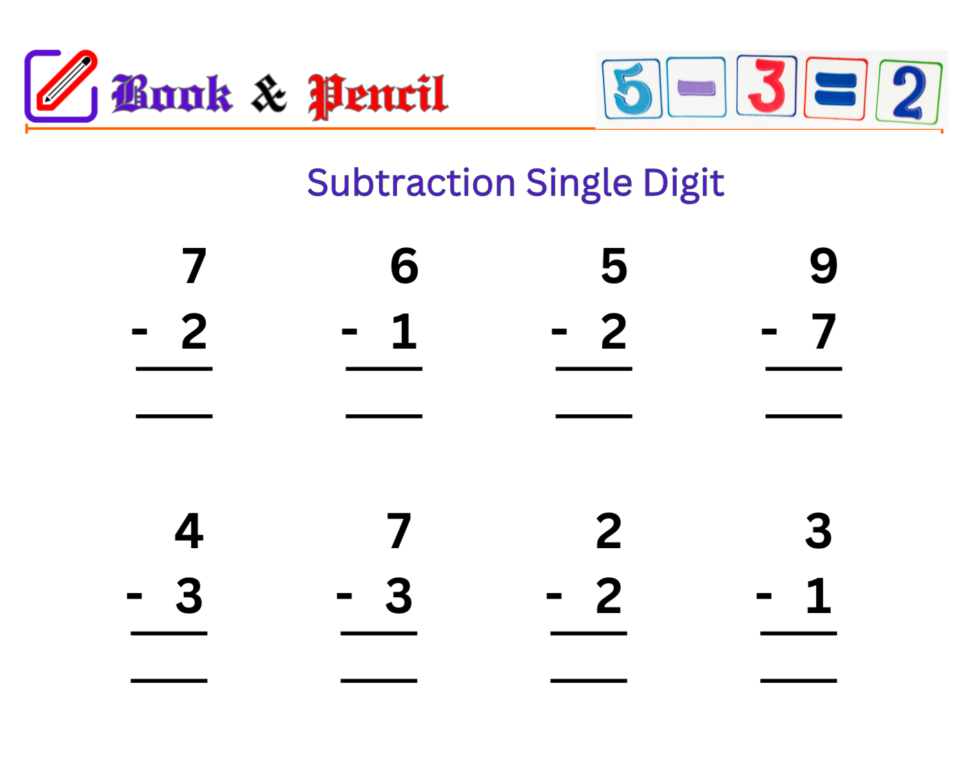 Single Digit Subtraction