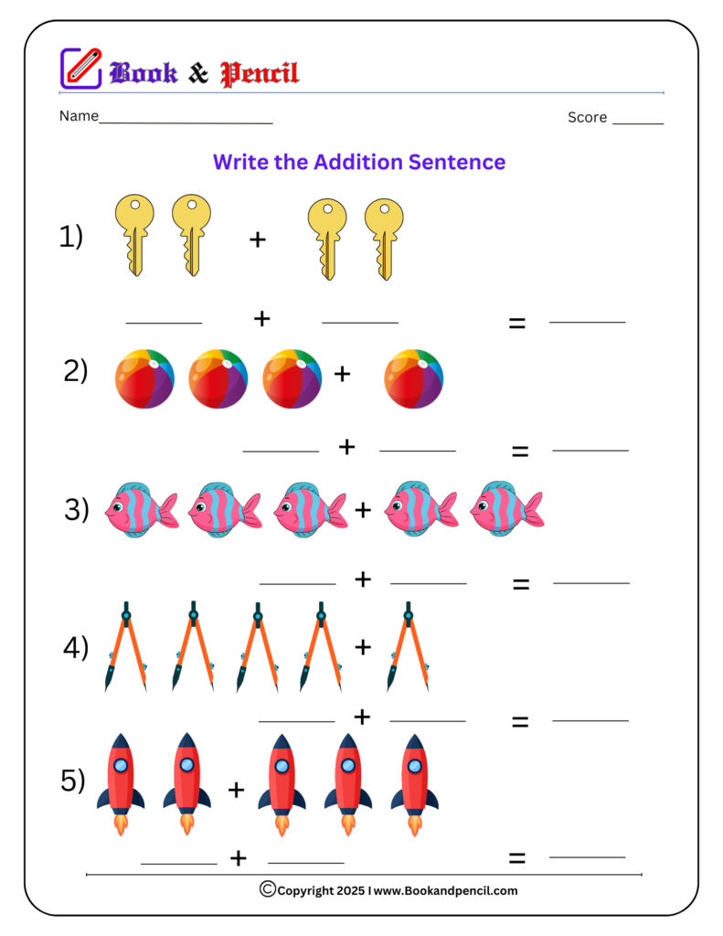 Kindergarten Addition Worksheets