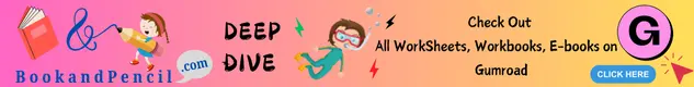 BookandPencil.com Gumroad banner featuring free and premium worksheets, workbooks, and e-books for kids with colorful cartoon design